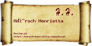 Hársch Henrietta névjegykártya